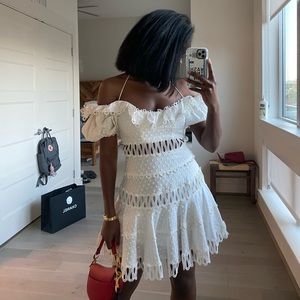 Zimmermann Heather Off-the-shoulder mini dress 0P